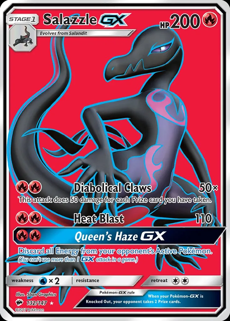 GENUINE — reference: the real Salazzle GX 132/147 from Burning Shadows (official card image)